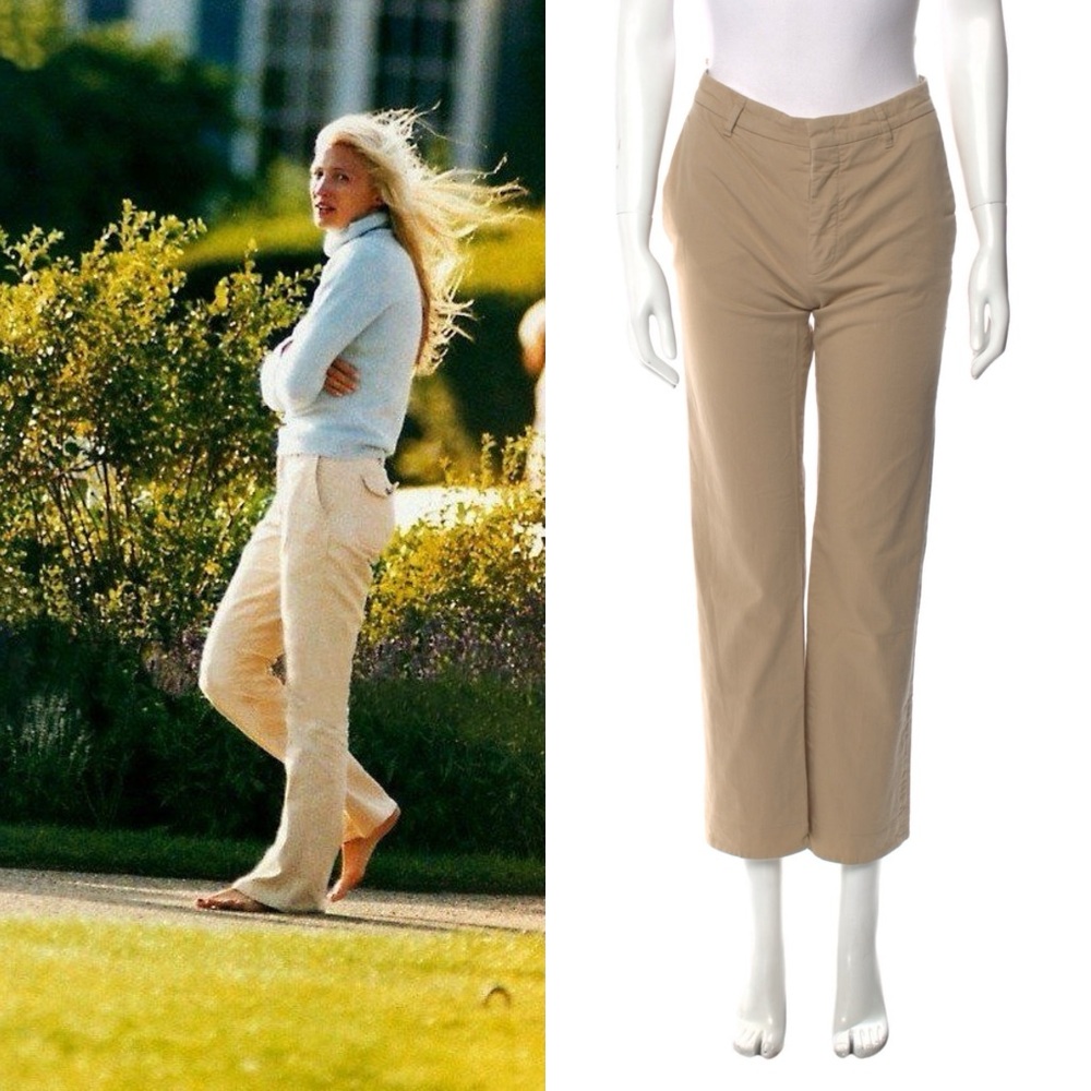Prada Cotton Flared Tan Women's Pants